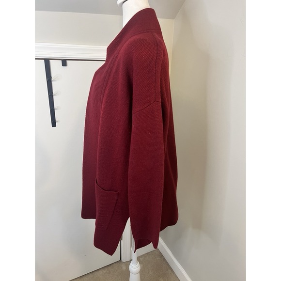 Madewell Sweater Blazer Jacket Red Burgundy Small Merino Wool - Picture 3 of 9